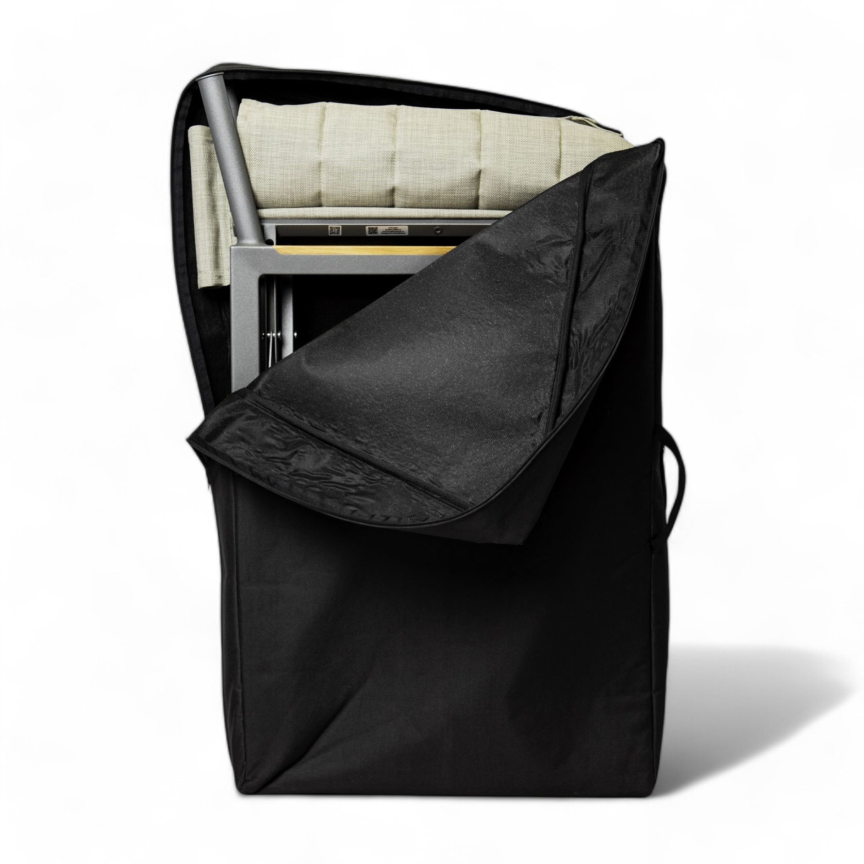Tas voor regisseursstoel The Square zwart dichtgeritst half open