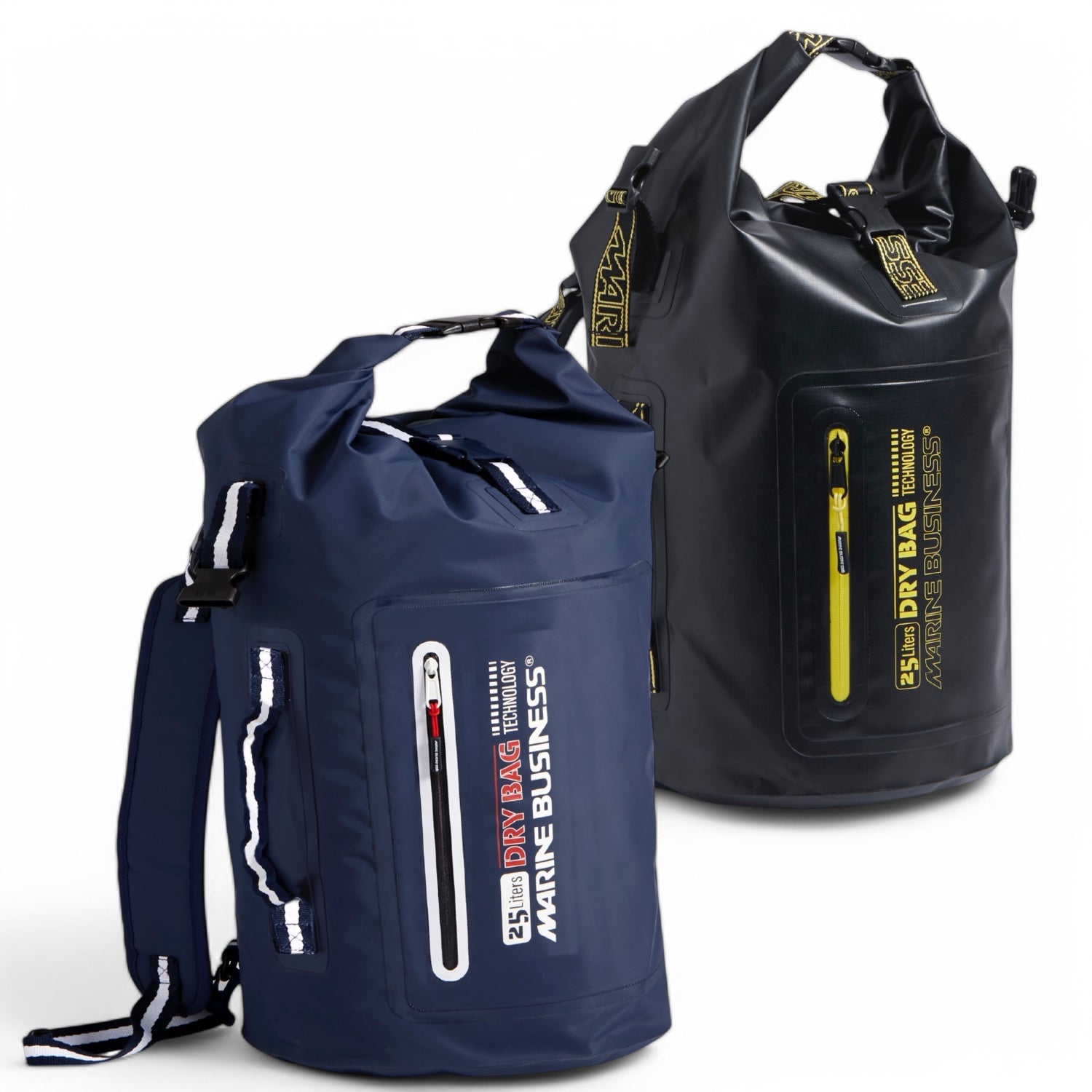 Dry bag Thalassa 25L in zwart en blauw
