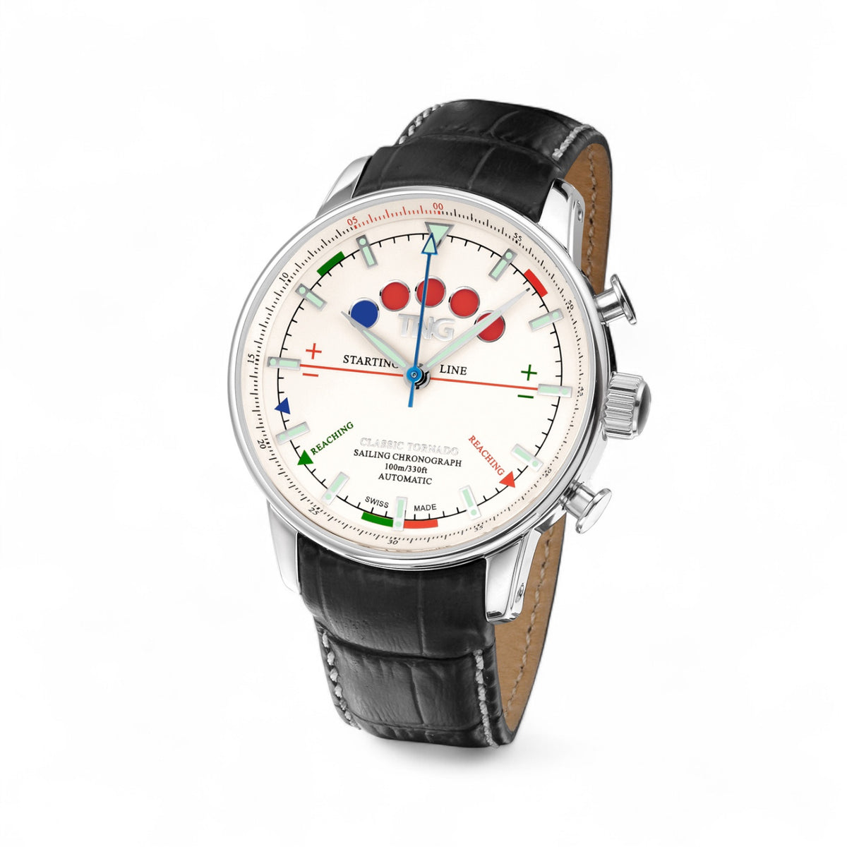 `Tng Classic Tornado black croco-White dial 10151A 