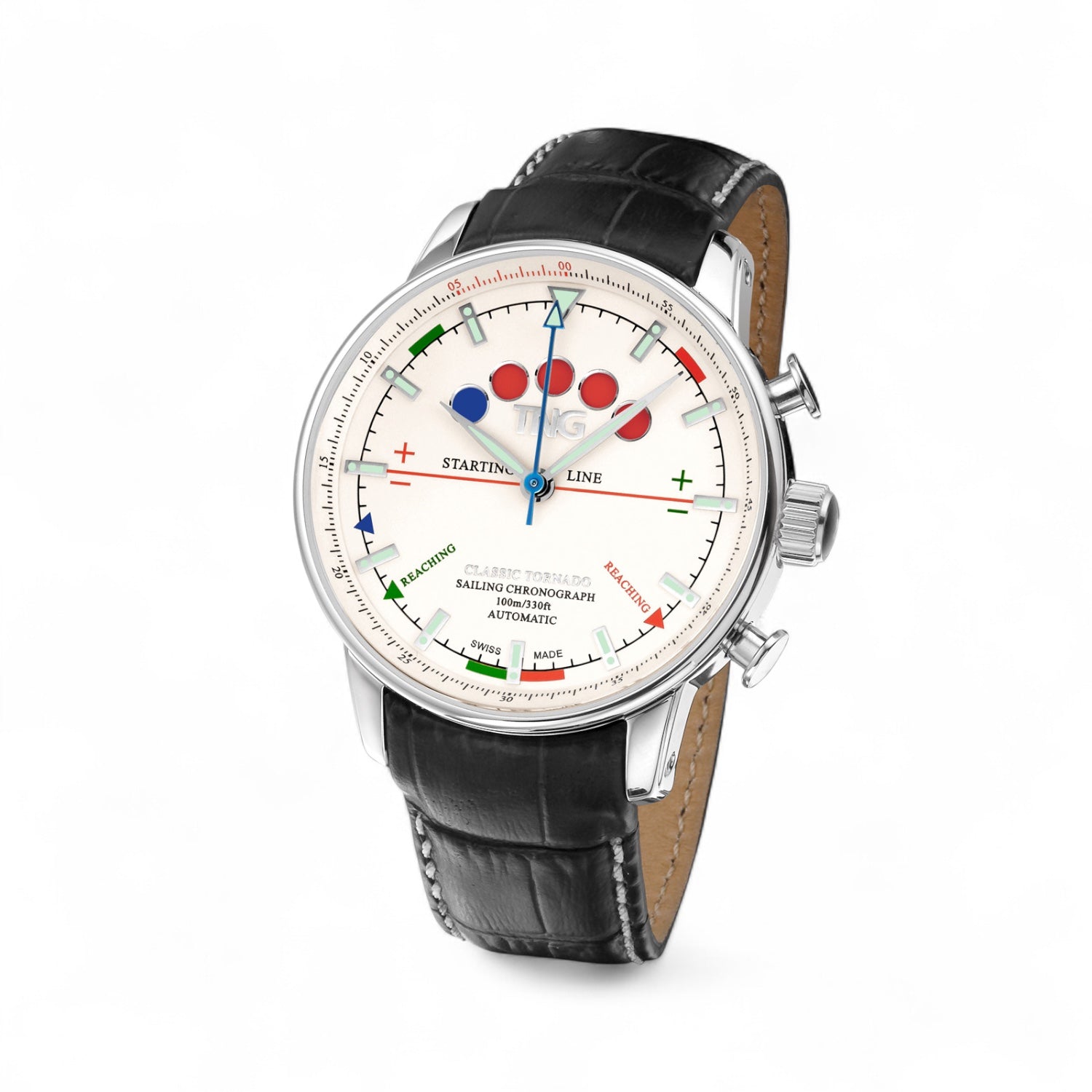 `Tng Classic Tornado black croco-White dial 10151A 