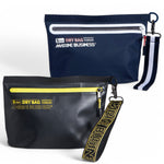 Toilettas Thalassa 5L - waterdicht in kleur zwart met geel en navy met wit