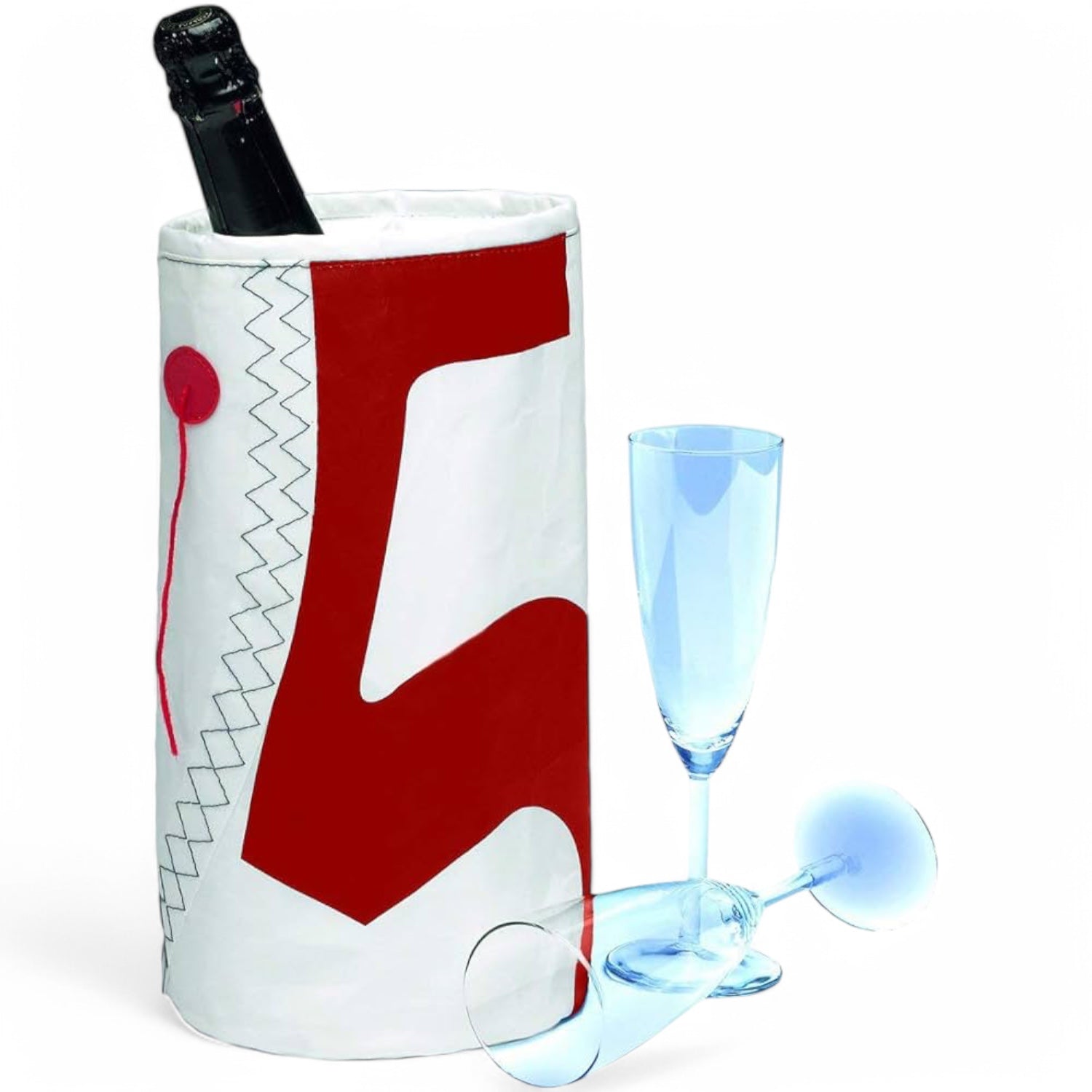 Trend marine wijn koeler rood met wijn fles