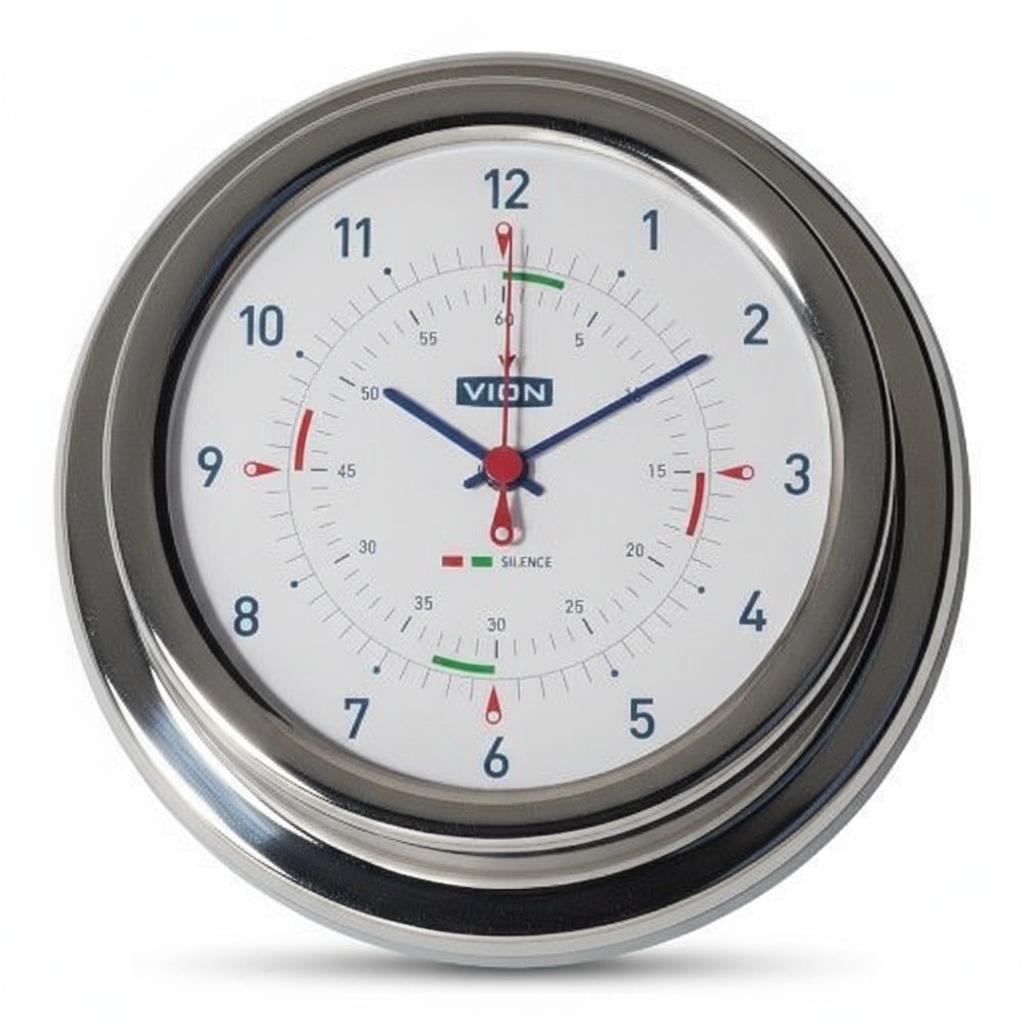 VION A100C scheepsklok met quick-lock montage en radio-silence en blauw/rode wijzers