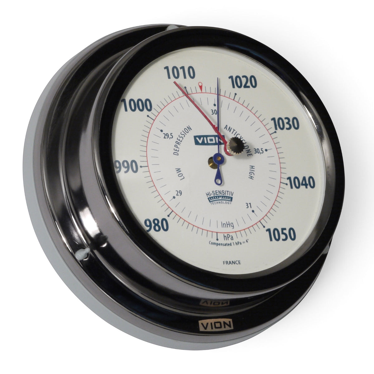 VION A103B barometer 127 mm – hi-sensitive, zwart met titanium-look