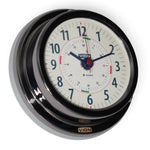 VION A103C scheepsklok 127 mm – radio-stiltesectoren, zwart met titanium-look