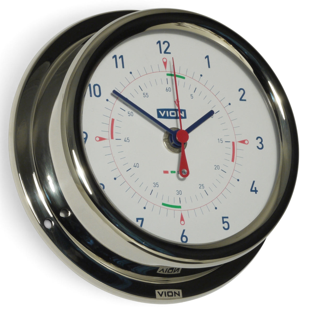 VION A130C scheepsklok 150 mm – radio-stiltesectoren, gepolijst rvs
