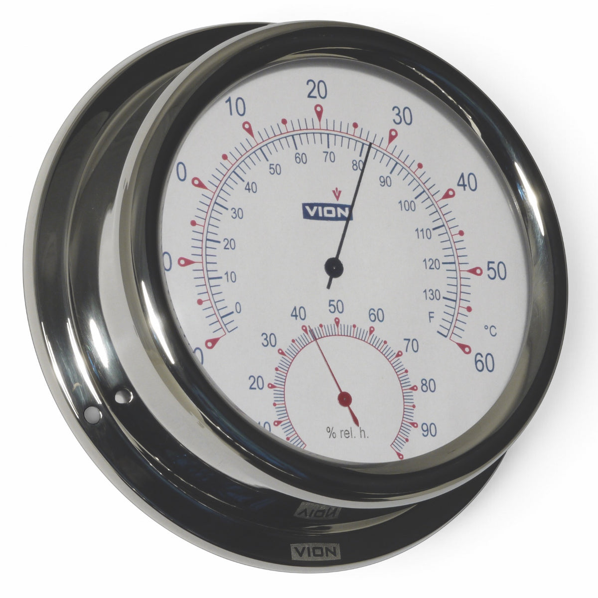 VION A130TH2 thermo/hygrometer 150 mm – gepolijst rvs