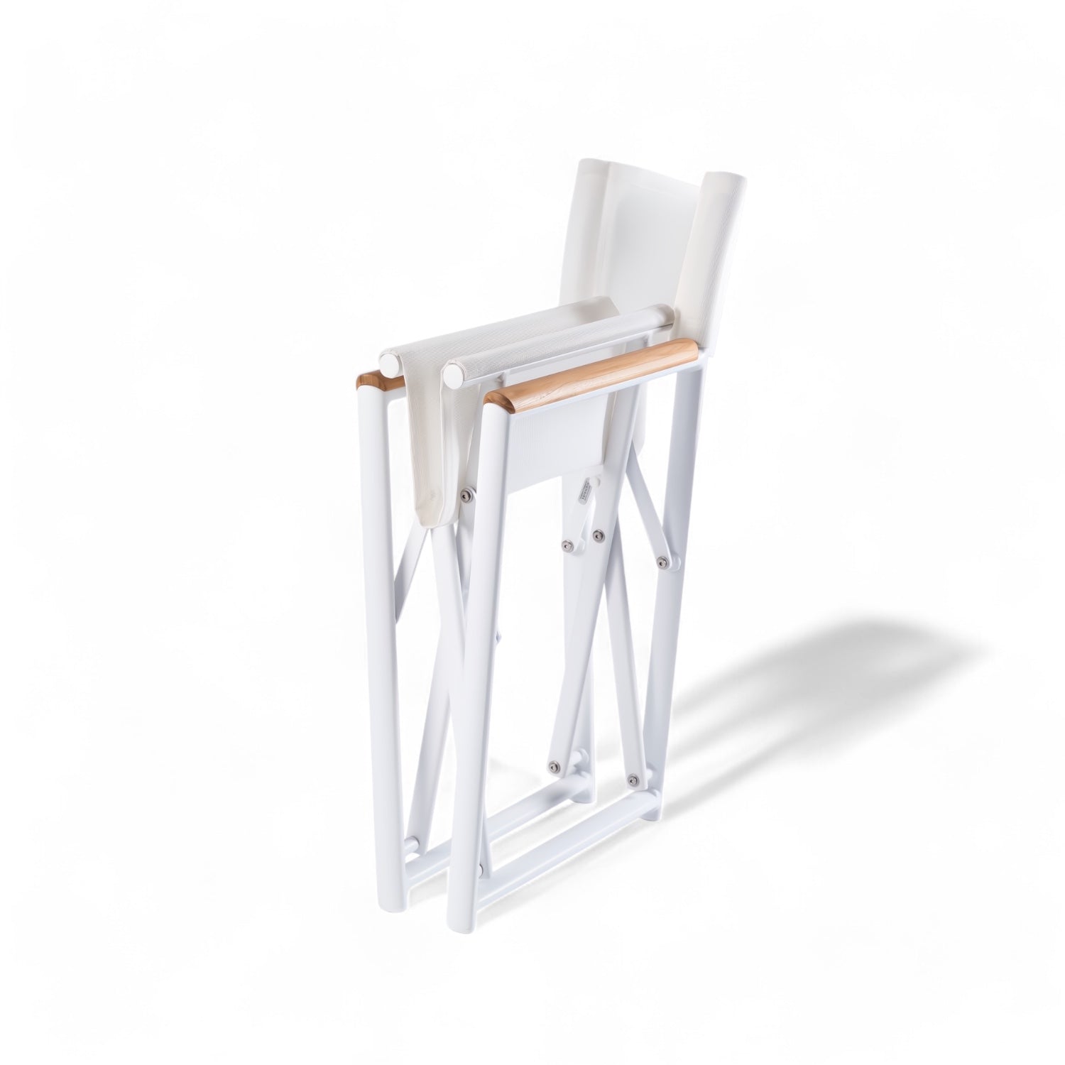 Varaschin regisseursstoel Victor - aluminium met teak, wit  ingeklapt
