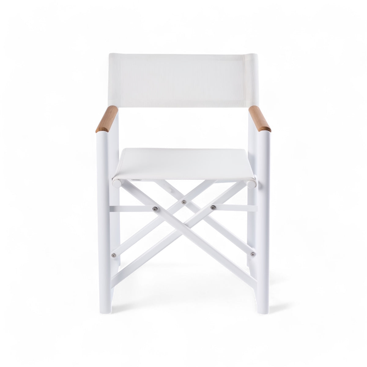 Varaschin regisseursstoel Victor - aluminium met teak,, wit vooraanzicht