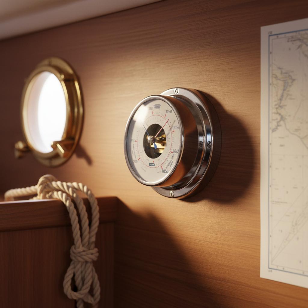 Vion A080B Hi Sensitive barometer hangend in een schip