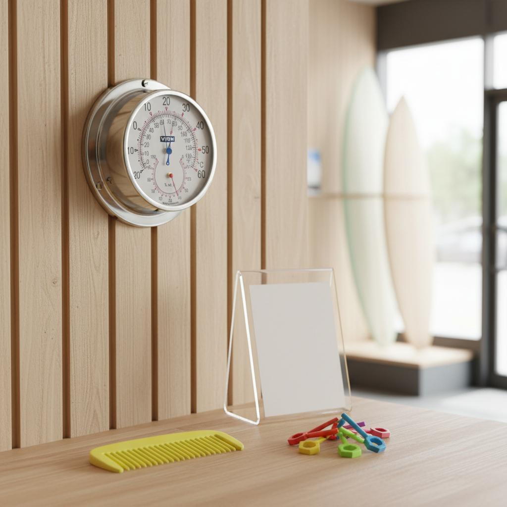 Vion A080Th comfortmeter spannend op een houten muur
