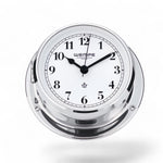 Wempe Skiff scheepsklok 110 x 42 mm chroom - quartz uurwerk, met drukknopsluiting, Arabische cijfers