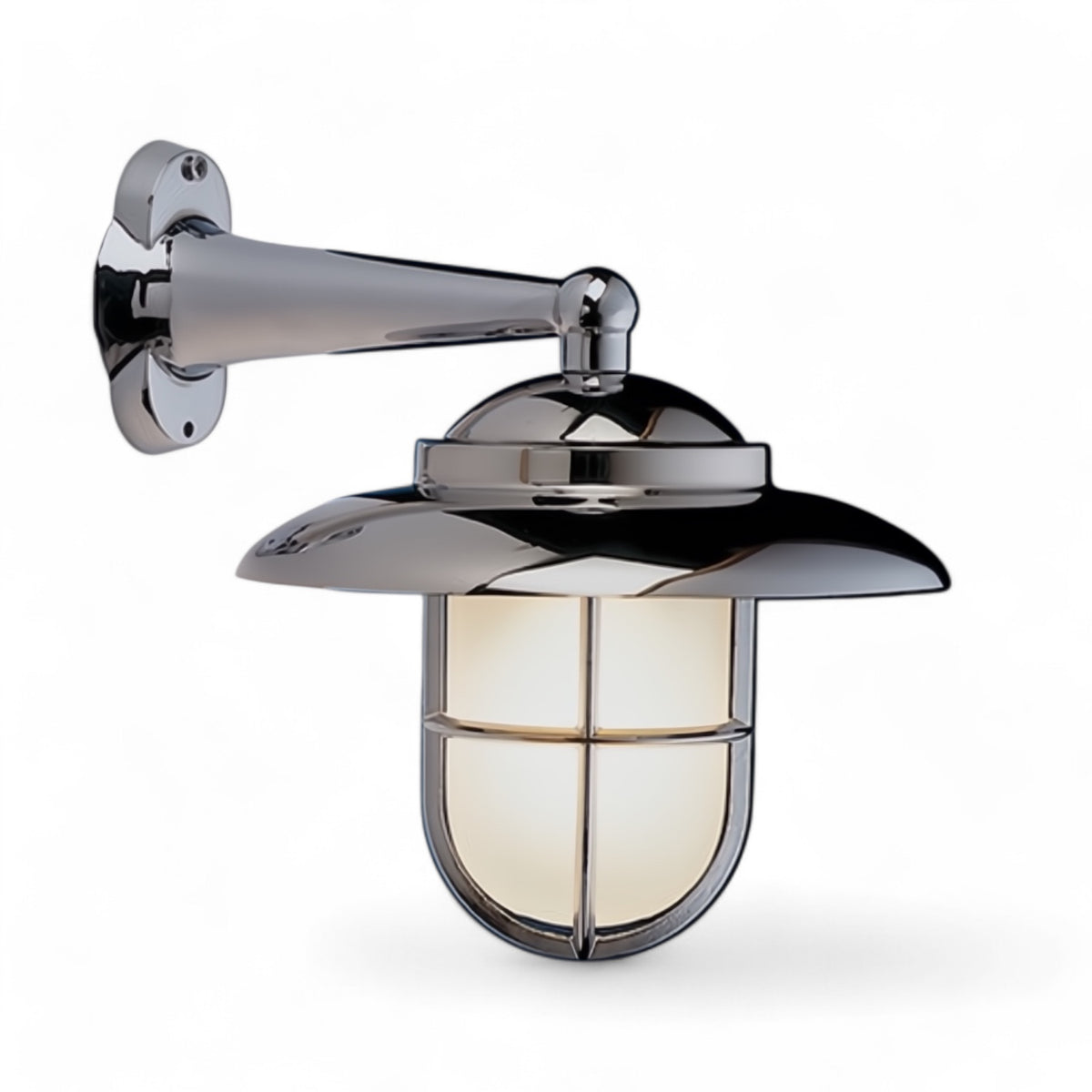 Wandlamp Fissiaggio – nautische lantaarn van Foresti en Suardi verchroomd messing variant