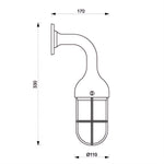 Waterdichte buitenlamp – druppelvorm, nautische stijl van Foresti & Suardi afmetingen