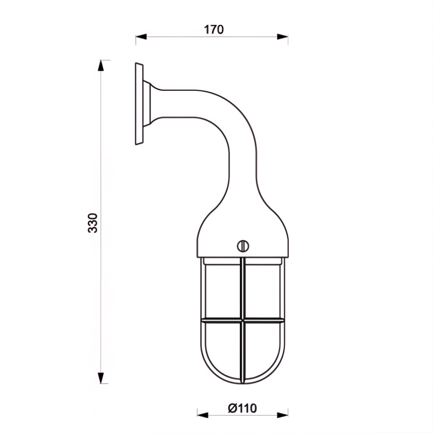 Waterdichte buitenlamp – druppelvorm, nautische stijl van Foresti & Suardi afmetingen