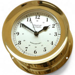 Weems & Plath Atlantis quartz scheepsklok met scheepsbel 140 x 73 mm - traditioneel 8-bellen in luxe uitvoering 200100 messing