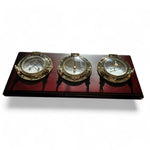 Weems & Plath Porthole bureau weerstation 355 x 152 x 32 mm - compleet, klassiek, mahonie en messing 1