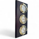 Weems & Plath Porthole bureau weerstation 355 x 152 x 32 mm - compleet, klassiek, mahonie en messing staand