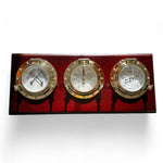 Weems & Plath Porthole bureau weerstation 355 x 152 x 32 mm - compleet, klassiek, mahonie en messing voorkant