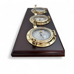 Weems & Plath Porthole bureau weerstation 355 x 152 x 32 mm - compleet, klassiek, mahonie en messing zijkant