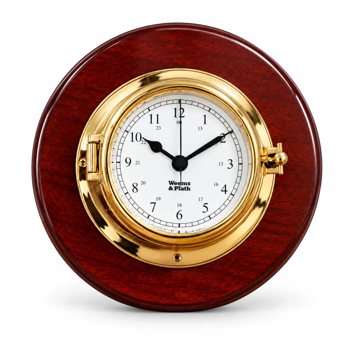 Weems & Plath Ronde montageplaat met mahonieafwerking 178 mm met klok