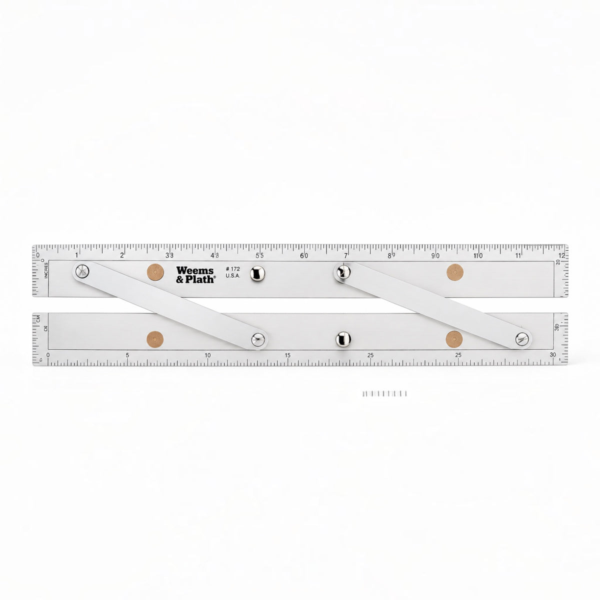 Weems_plath_12_inch_brushed_aluminium_arms_parallel_rule_140