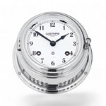 Wempe Bremen II scheepsklok verchroomd messing met scheepsbel 150 x 75 mm – mechanisch, 8-daagse power reserve, Arabische cijfers