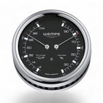 Wempe Pilot comfortmeter met zwarte wijzerplaat 100 x 35 mm -  gepolijst roestvrij staal, LumiNova-indexen