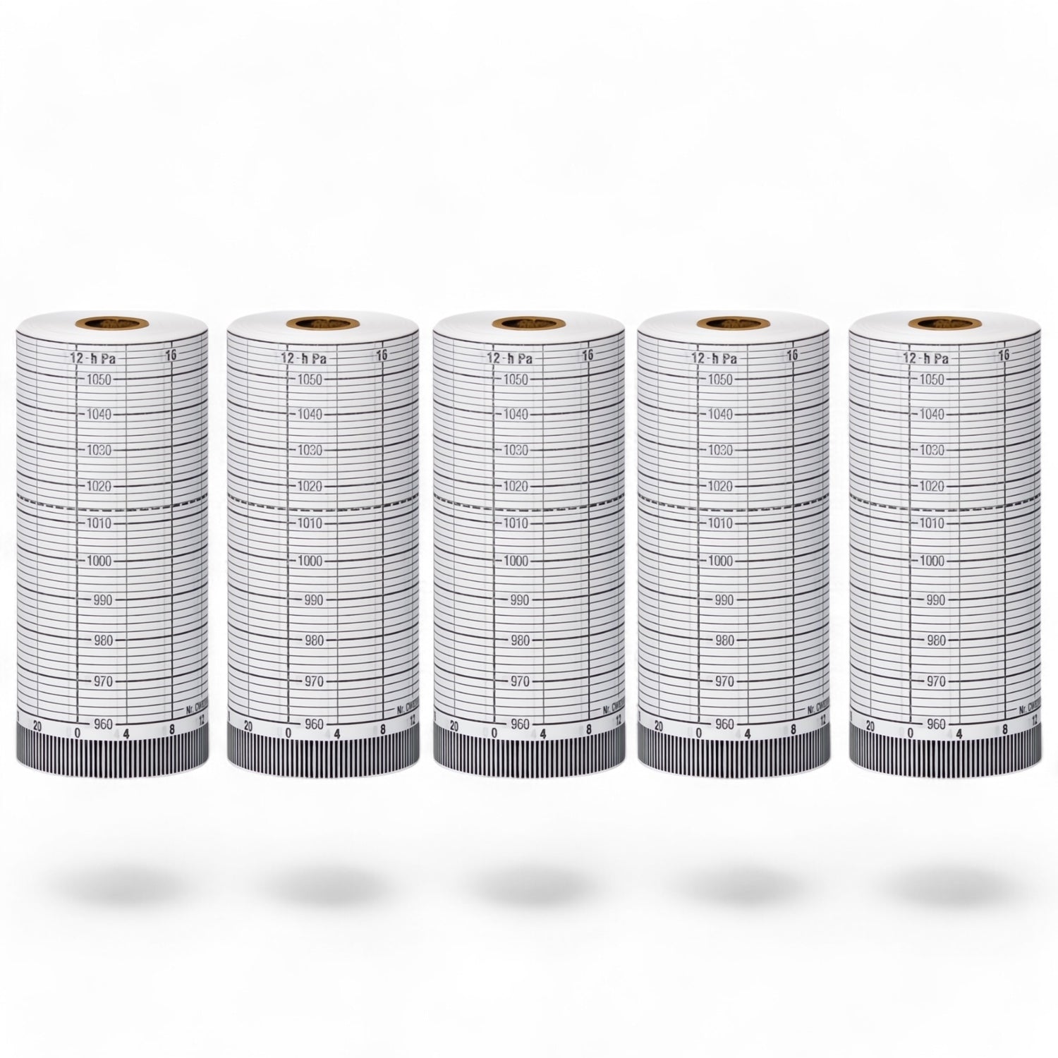 Wempe diagram 5 rollen hPa voor Marine barograaf - 365 dagen