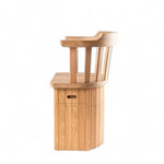 Teak stuurkolom met stuurstoel teak from the side