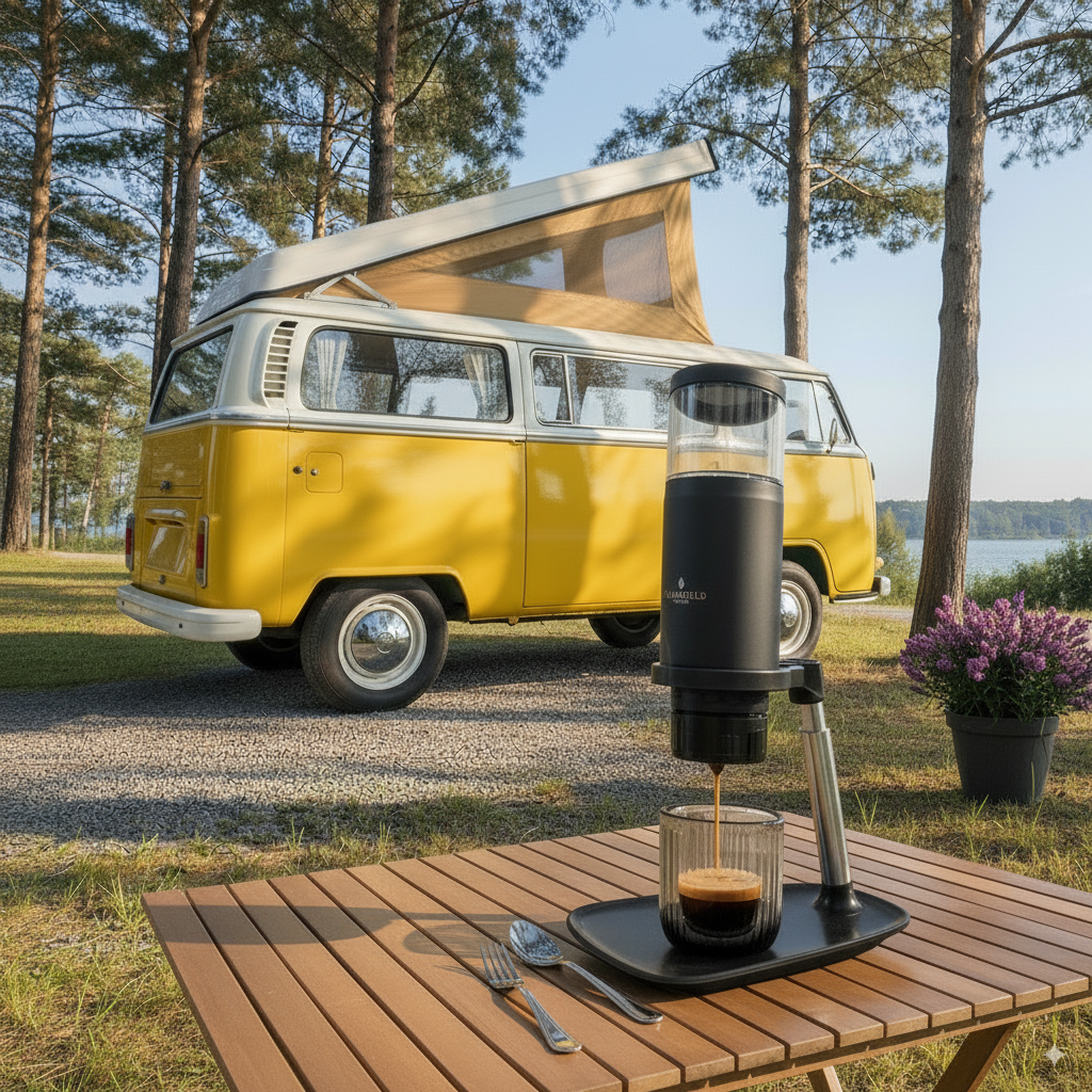 Flamefield portable espresso machine - USB rechargeable, white or black