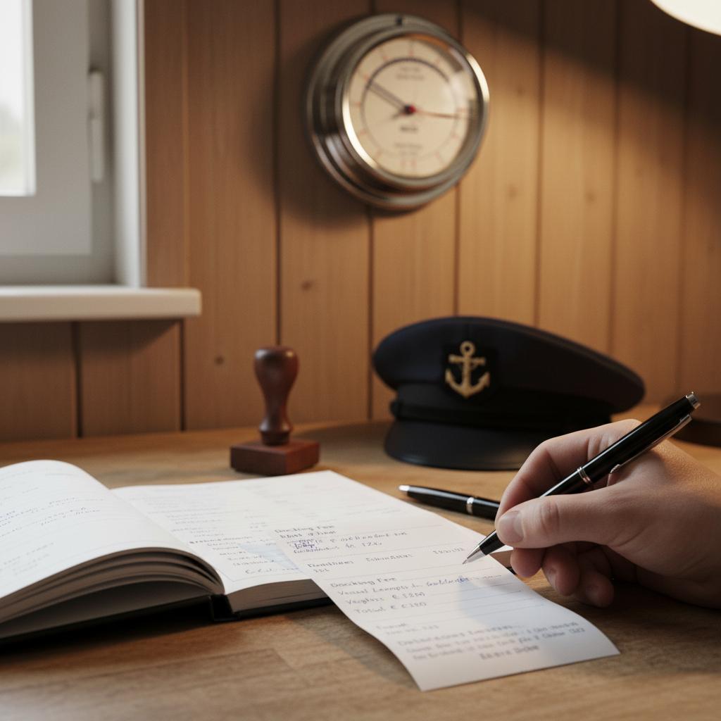 nano-Von getijden klok in een havenkantoor op de muur