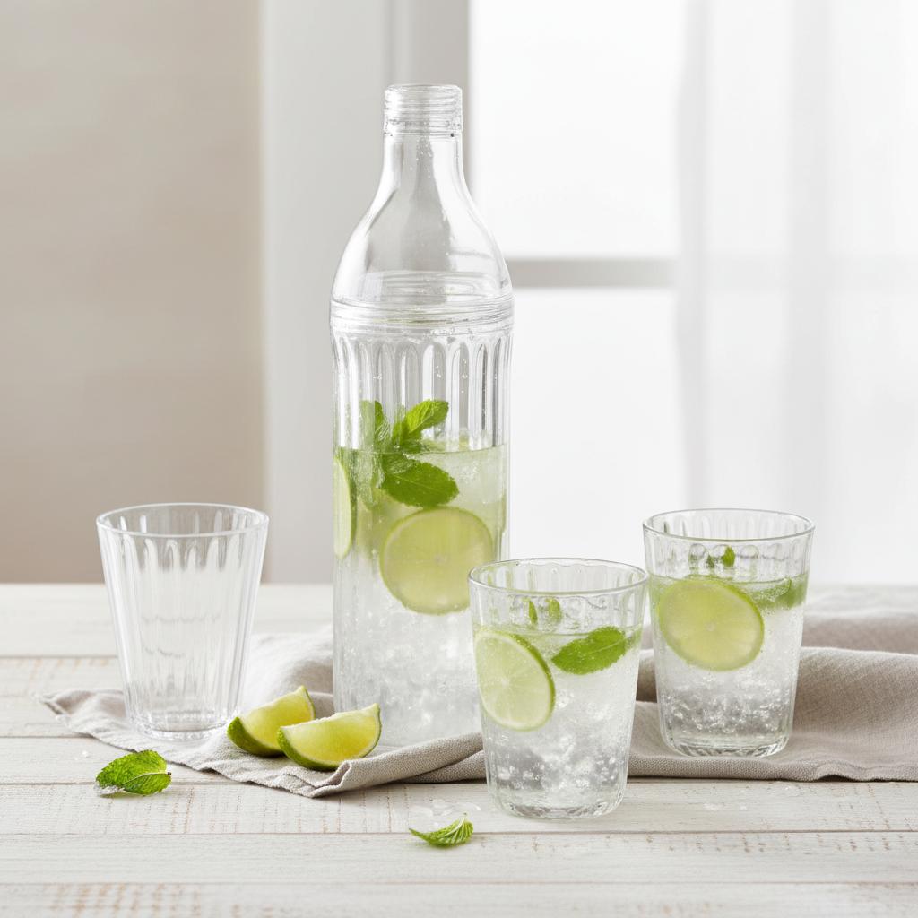 Flamefield infuser set onbreekbaar - waterfles en 4 glazen