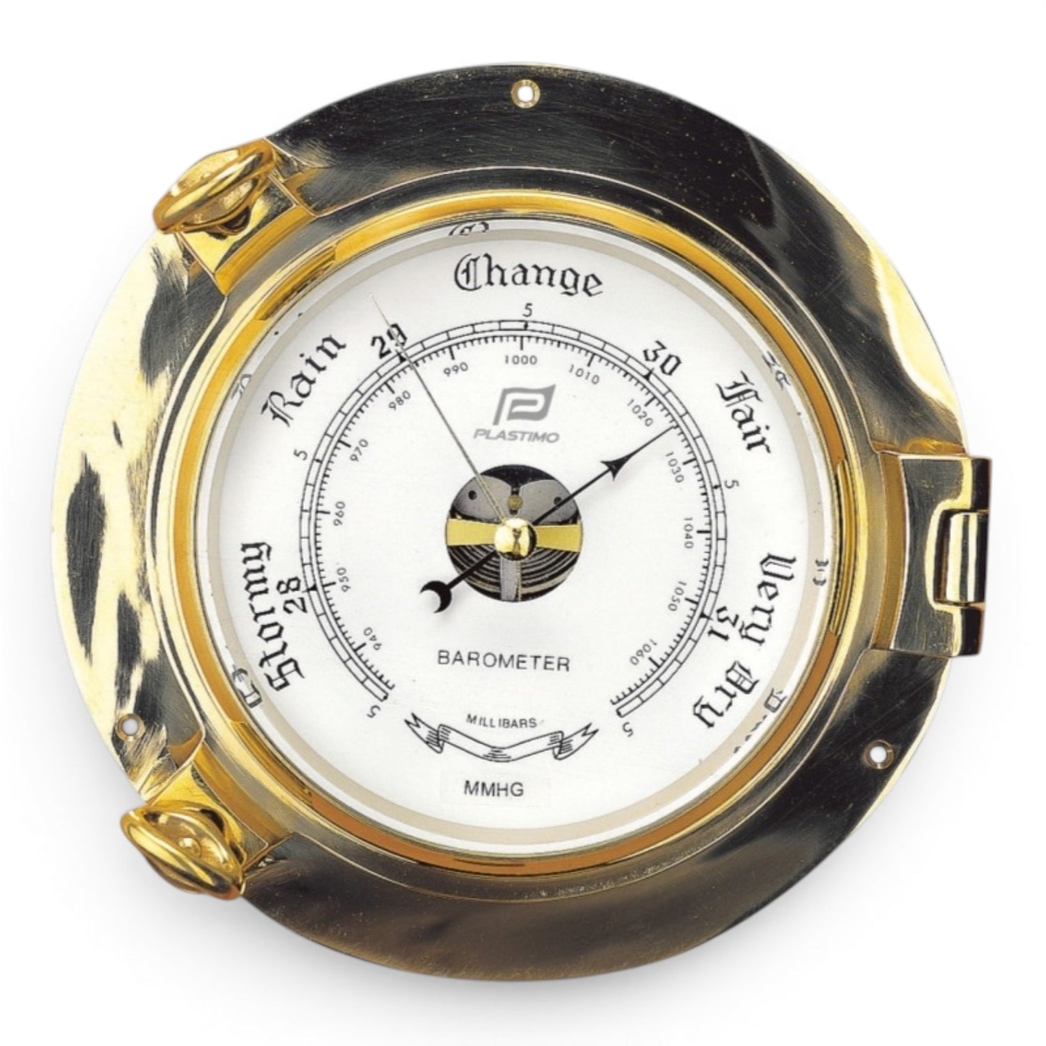 Plastimo 6 inch barometer 220 mm – messing, aneroïde
