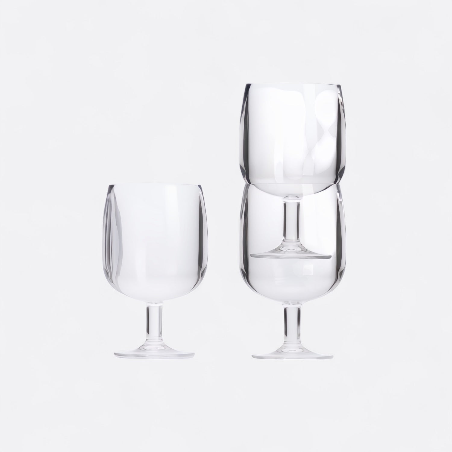 Flamefield stapelbaar wijnglas 230 mml (set van 2) - compact, onbreekbaar, transparant